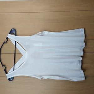 Stargazer White V-Neck Cutout Back Tank Top Size: M
